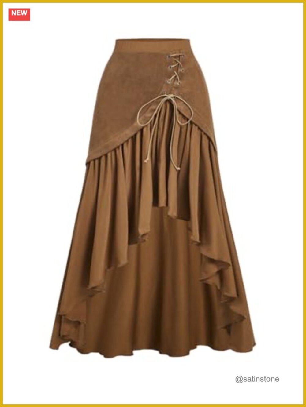 Women's Western Rodeo High Waist Flowy Ruffle Skirt Renaissance Asymmetrical
